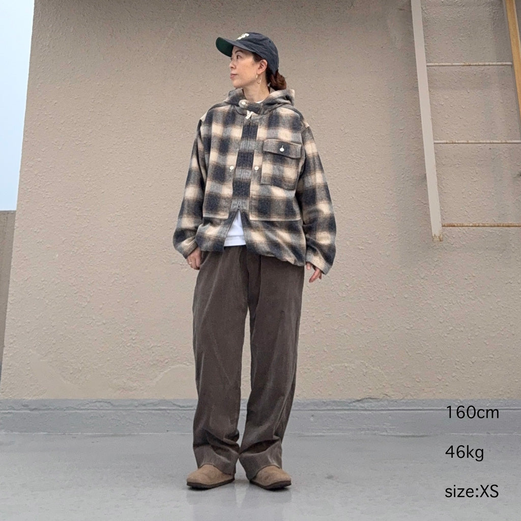 ENGINEERED GARMENTS : Zip Hooded Shirt-Cotton Heavy Shadow Plaid Flannel
