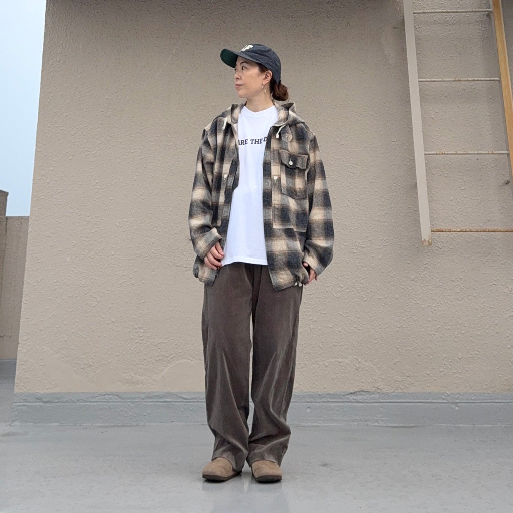 ENGINEERED GARMENTS : Zip Hooded Shirt-Cotton Heavy Shadow Plaid Flannel