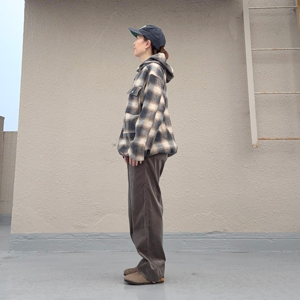 ENGINEERED GARMENTS : Zip Hooded Shirt-Cotton Heavy Shadow Plaid Flannel