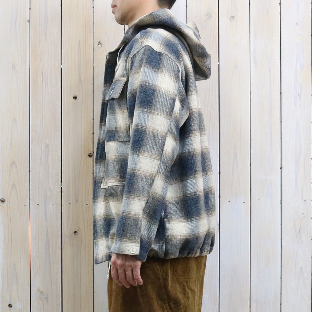 ENGINEERED GARMENTS : Zip Hooded Shirt-Cotton Heavy Shadow Plaid Flannel