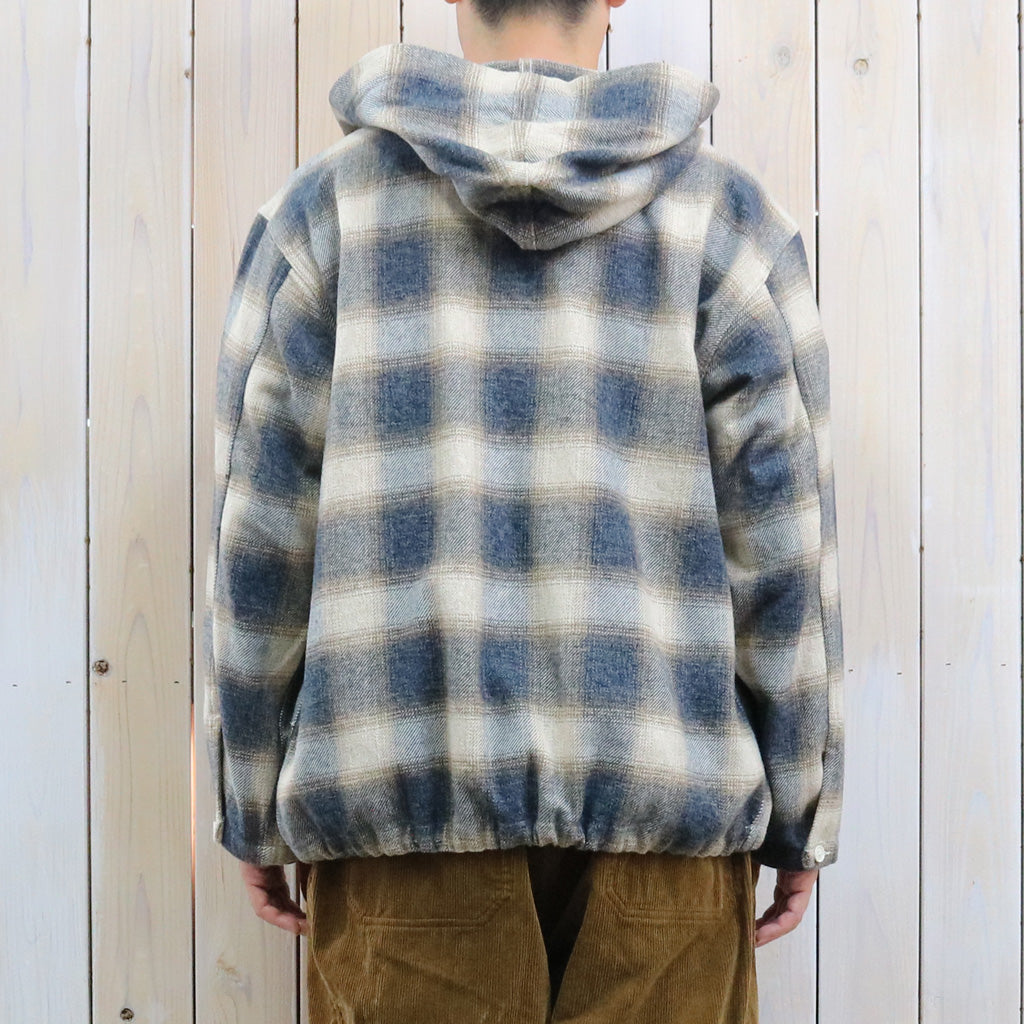 ENGINEERED GARMENTS : Zip Hooded Shirt-Cotton Heavy Shadow Plaid Flannel
