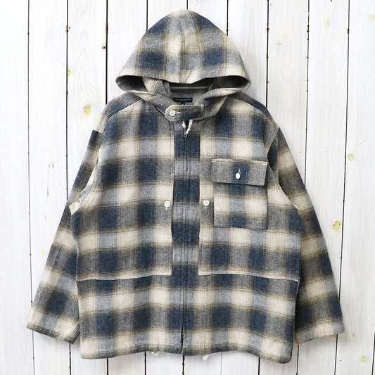 ENGINEERED GARMENTS : Zip Hooded Shirt-Cotton Heavy Shadow Plaid Flannel