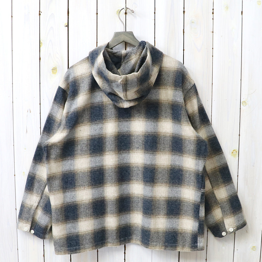 ENGINEERED GARMENTS : Zip Hooded Shirt-Cotton Heavy Shadow Plaid Flannel