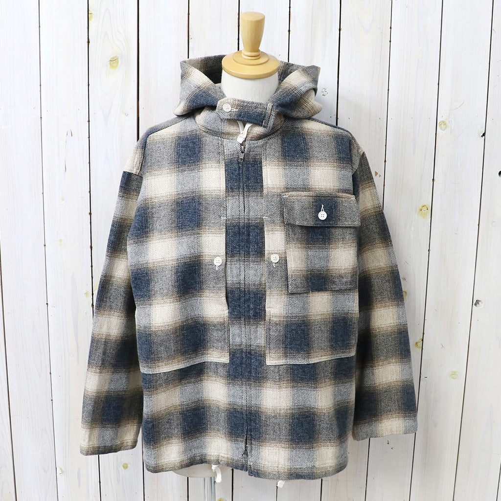 ENGINEERED GARMENTS : Zip Hooded Shirt-Cotton Heavy Shadow Plaid Flannel