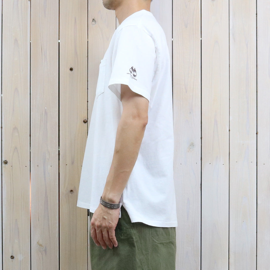 ENGINEERED GARMENTS : Printed Cross Crew Neck T-Shirt-Gone (White)