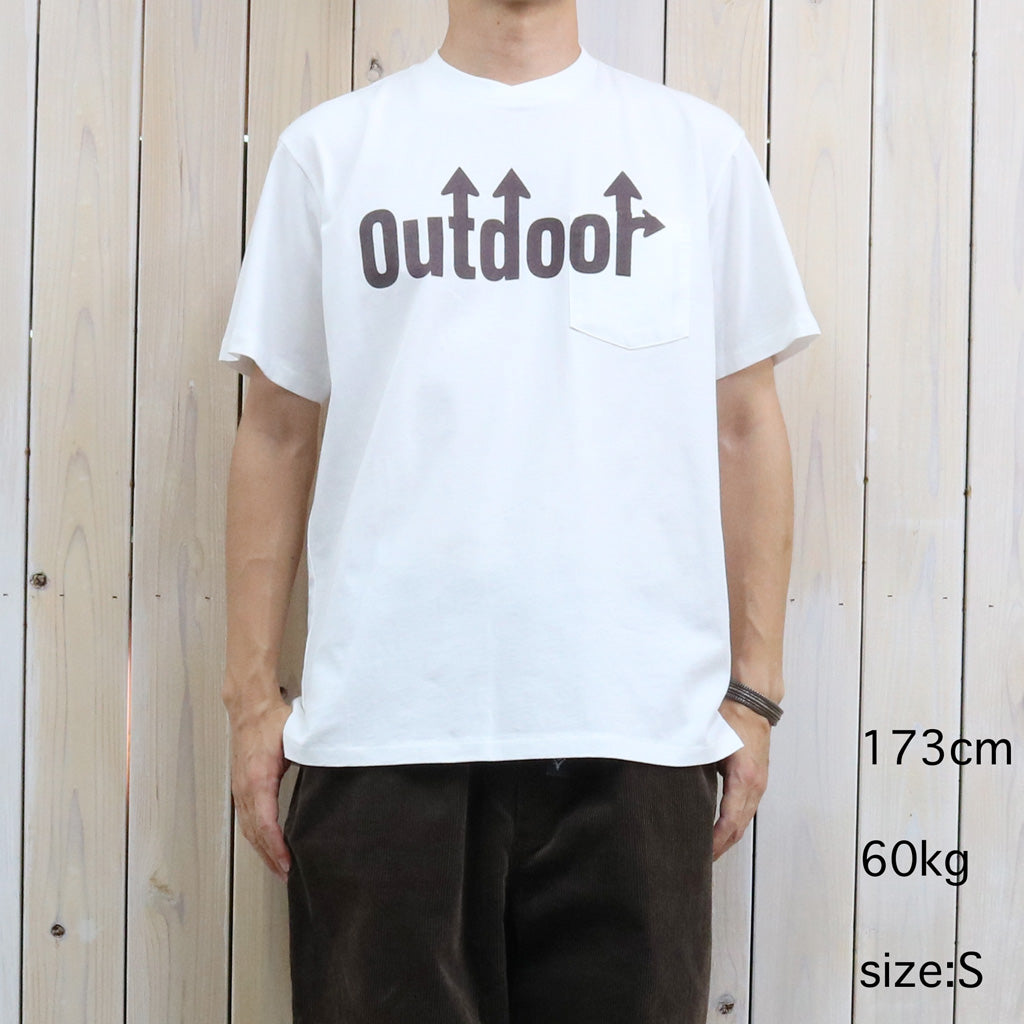 ENGINEERED GARMENTS : Printed Cross Crew Neck T-Shirt-Outdoor (White)