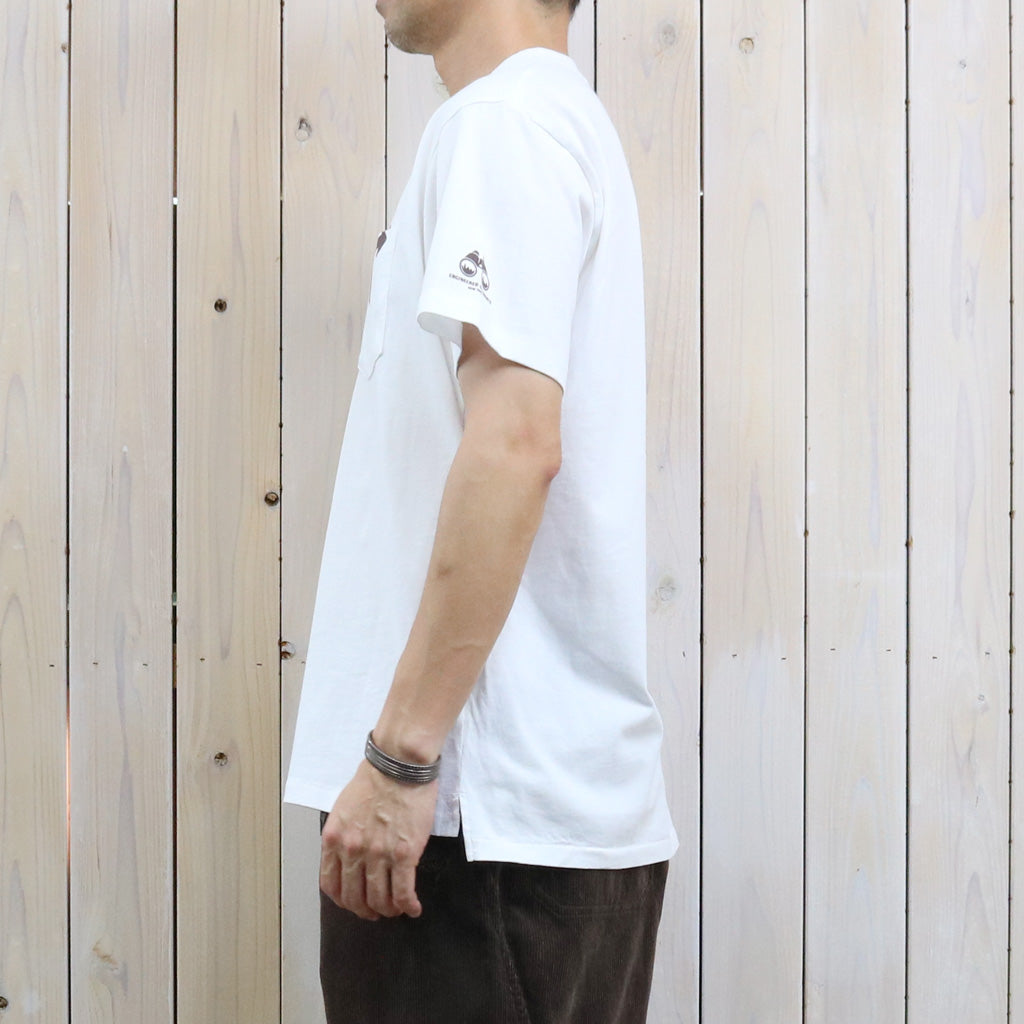 ENGINEERED GARMENTS : Printed Cross Crew Neck T-Shirt-Outdoor (White)