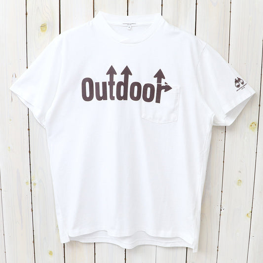 ENGINEERED GARMENTS : Printed Cross Crew Neck T-Shirt-Outdoor (White)