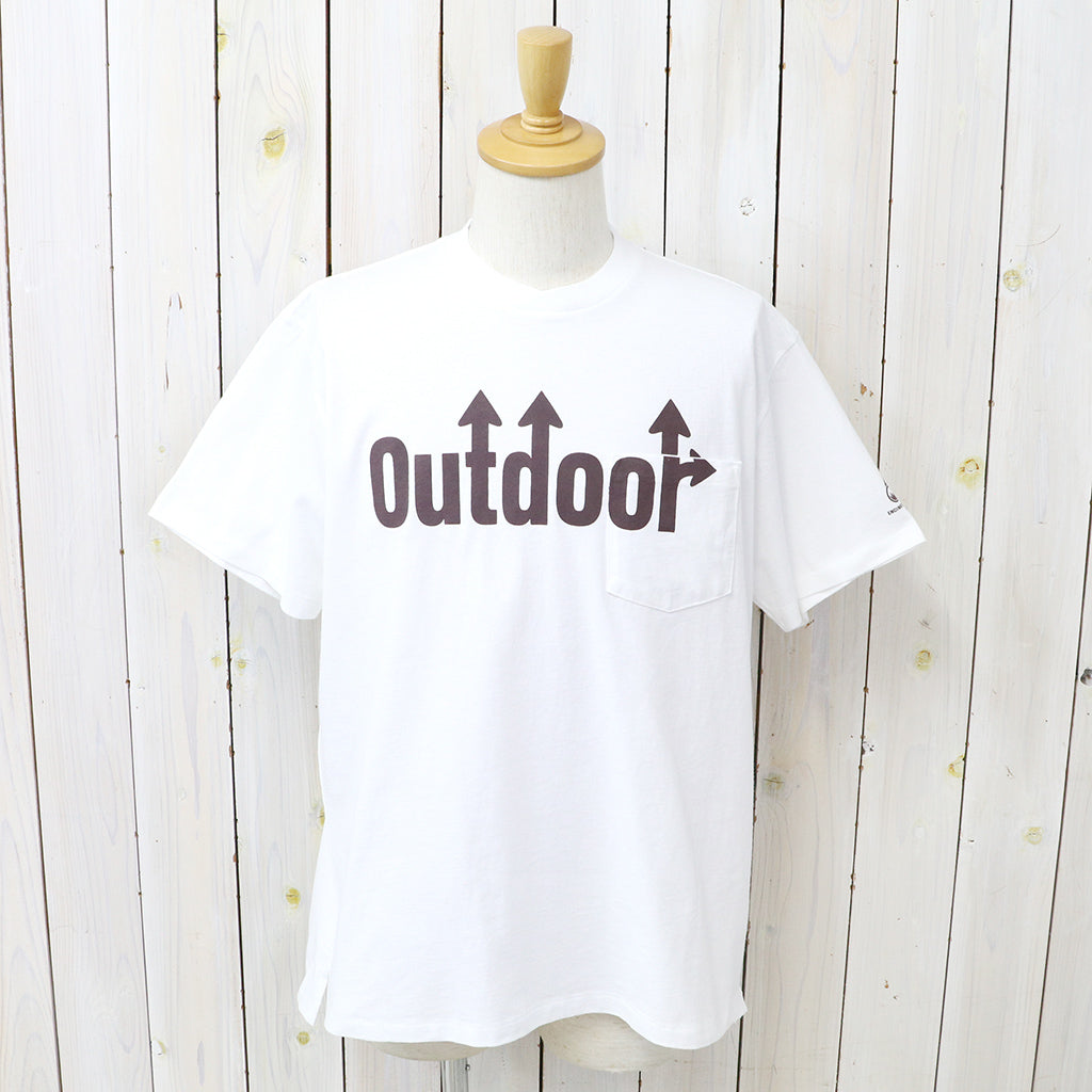 ENGINEERED GARMENTS : Printed Cross Crew Neck T-Shirt-Outdoor (White)