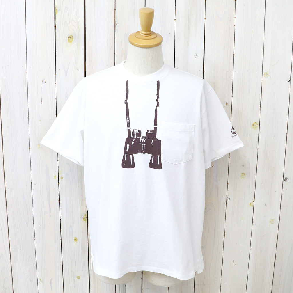 ENGINEERED GARMENTS : Printed Cross Crew Neck T-Shirt-Binocular (White)