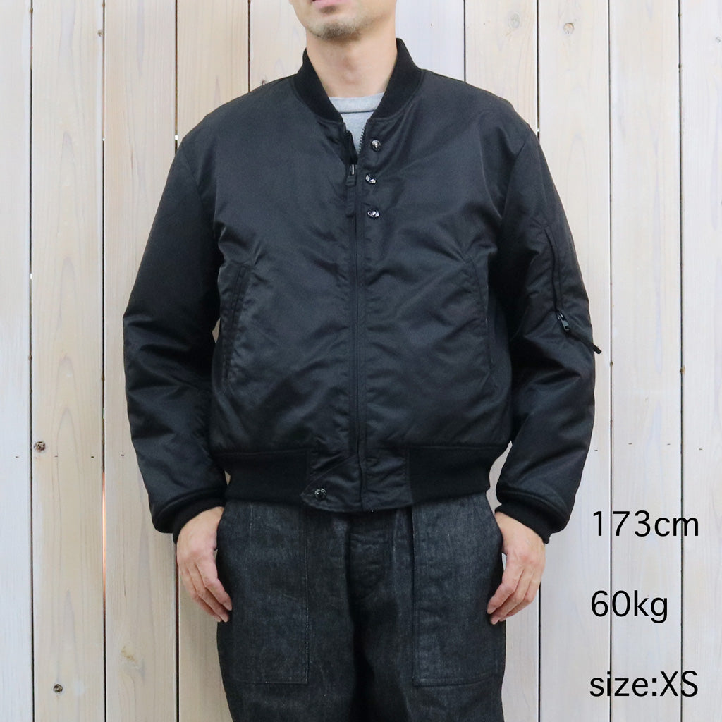 ENGINEERED GARMENTS : Aviator Jacket-Flight Satin Nylon (Black)