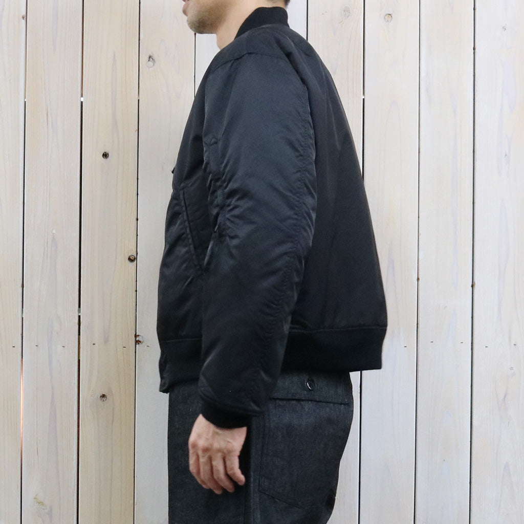 ENGINEERED GARMENTS : Aviator Jacket-Flight Satin Nylon (Black)