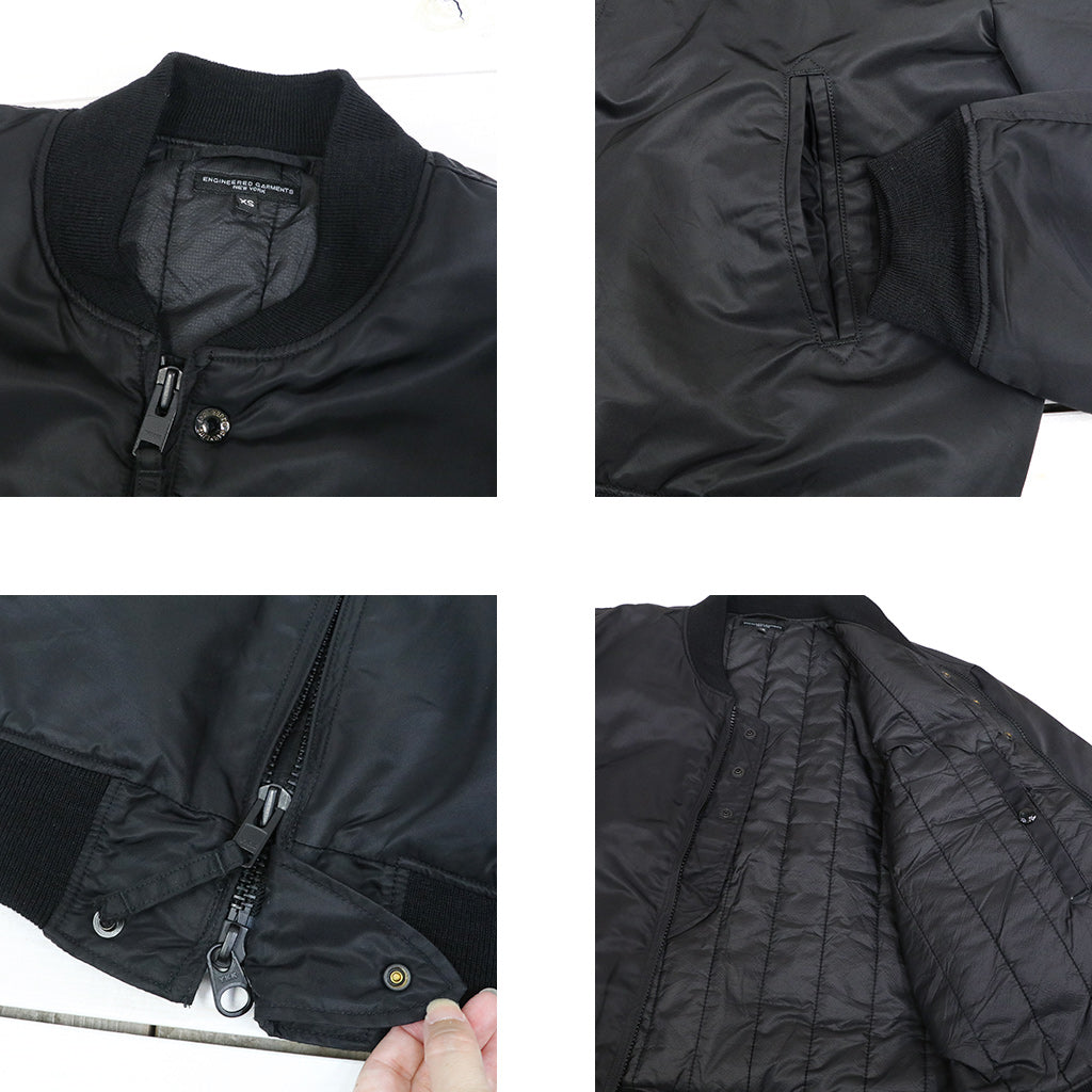 ENGINEERED GARMENTS : Aviator Jacket-Flight Satin Nylon (Black)