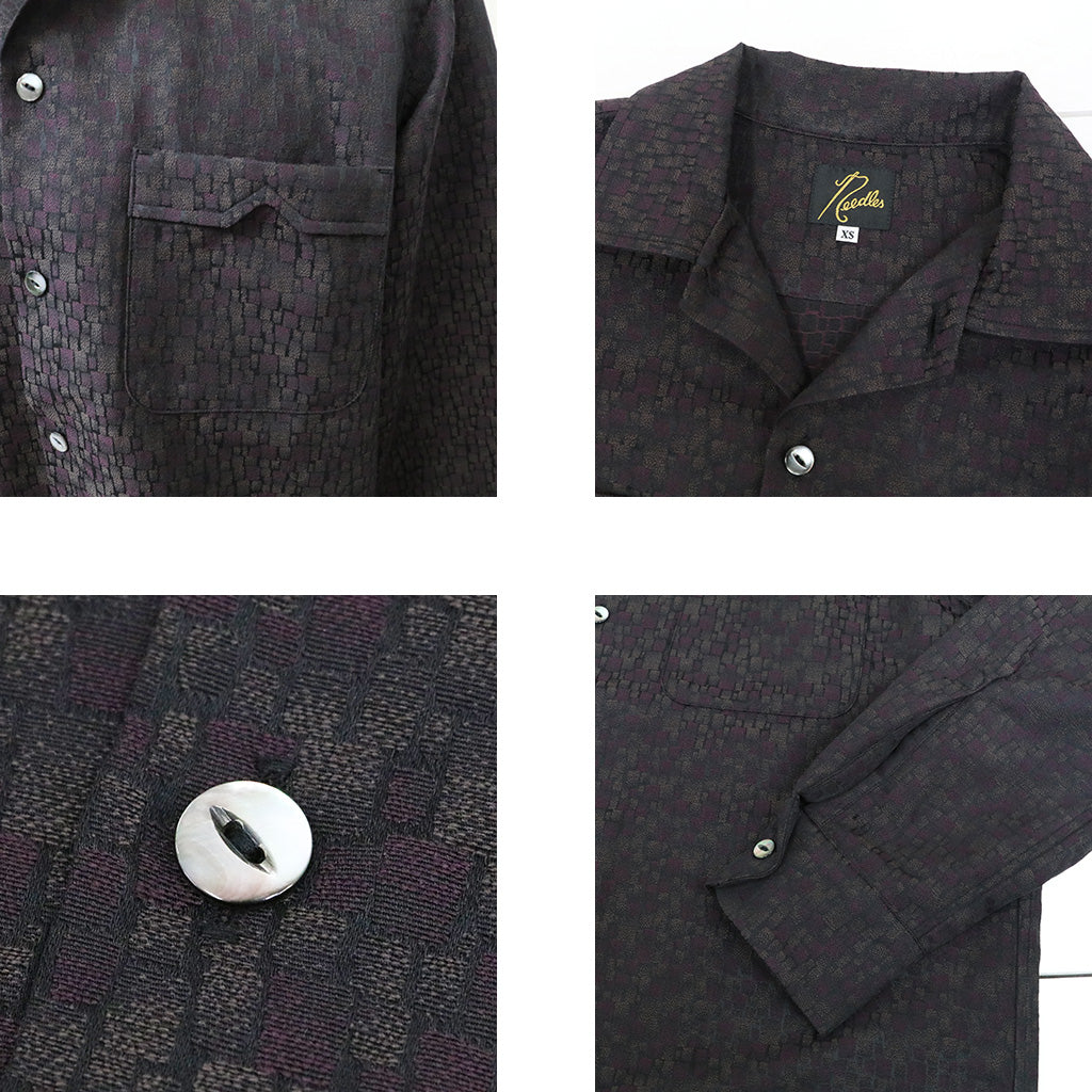 Needles : Open Collar Shirt-Tile Pattern Jacquard
