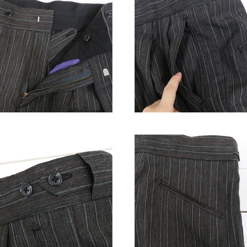 needles Side Tab Tucked Trouser スラックス　S Needles : Side Tab Tucked Trouser-Faded Stripe – Reggieshop