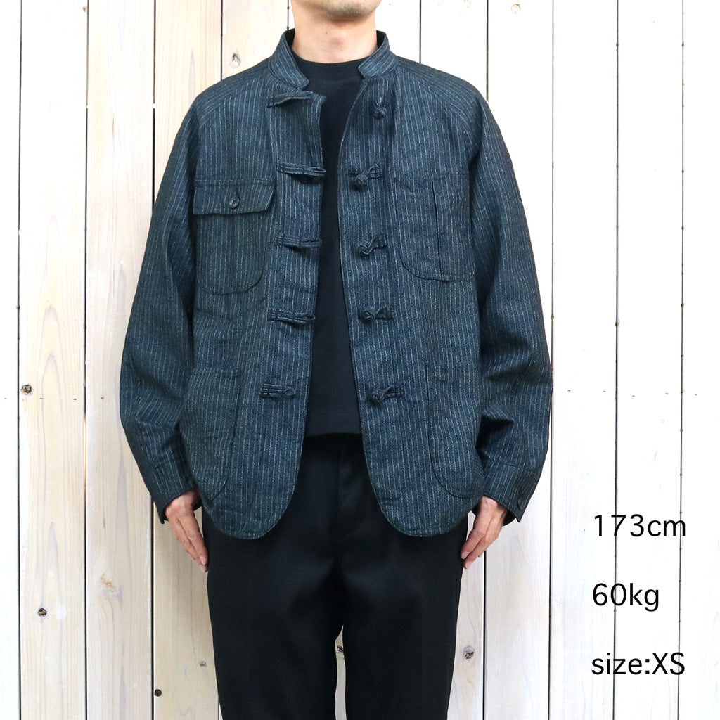Needles : China Button Chore Coat-Pin Stripe Jacquard