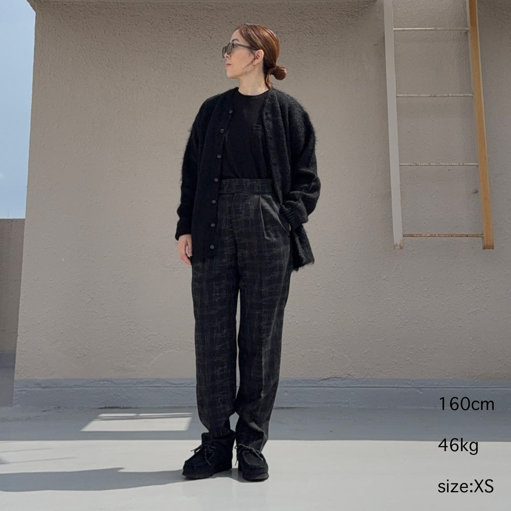 Needles : Mohair Crew Neck Cardigan-Solid (Black)