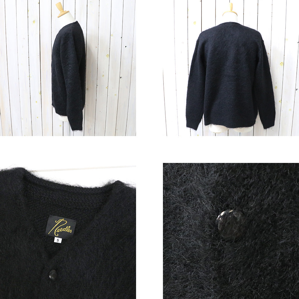 Needles : Mohair Crew Neck Cardigan-Solid (Black) – Reggieshop