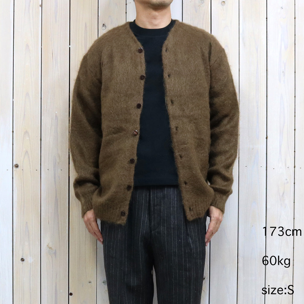 Needles : Mohair Crew Neck Cardigan-Solid (Brown)