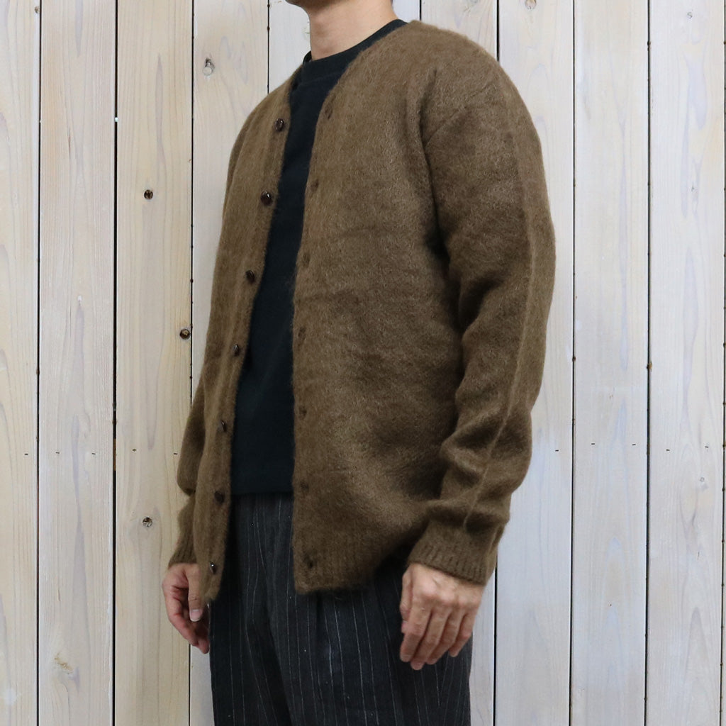 Needles : Mohair Crew Neck Cardigan-Solid (Brown)