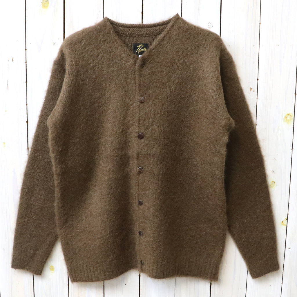 Needles : Mohair Crew Neck Cardigan-Solid (Brown)