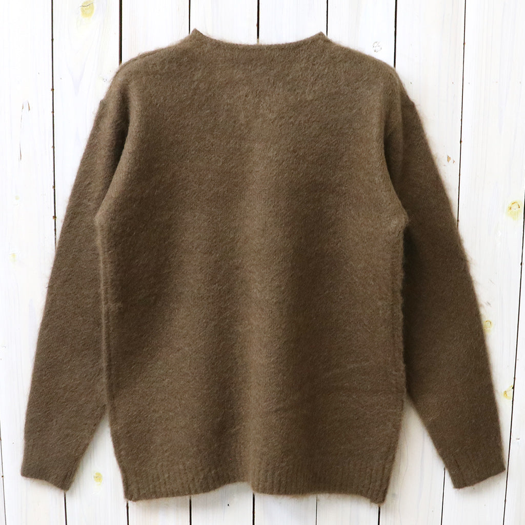 Needles : Mohair Crew Neck Cardigan-Solid (Brown)