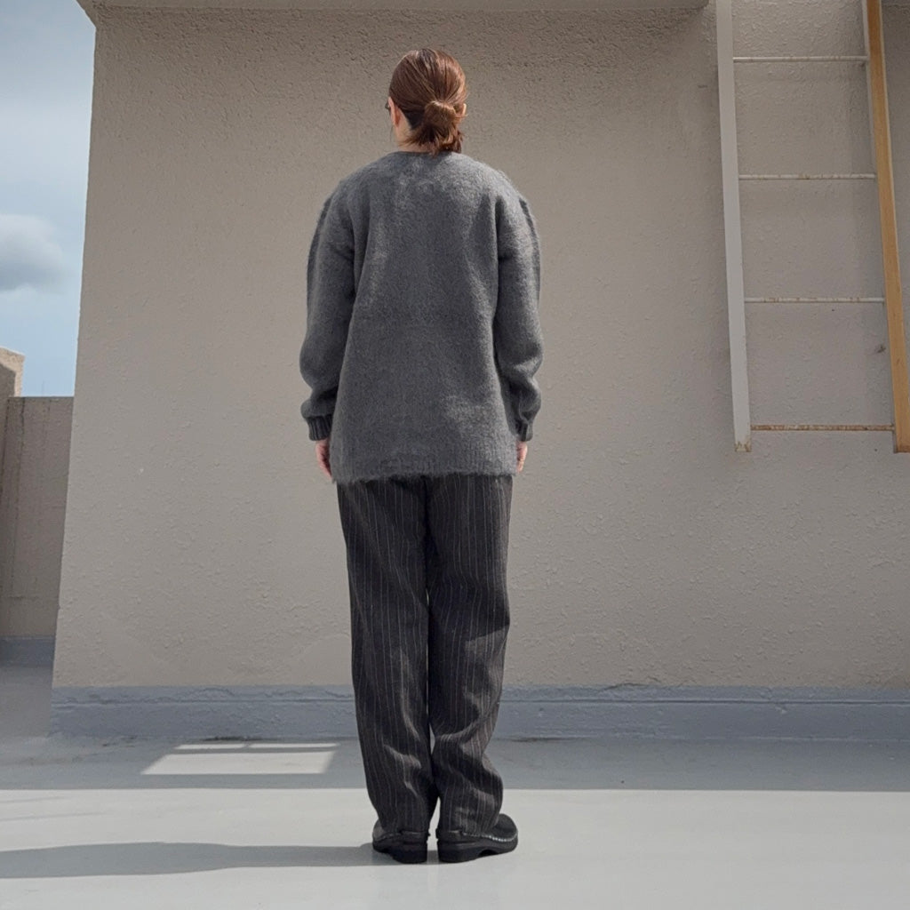 Needles : Mohair Crew Neck Cardigan-Solid (Blue Grey)