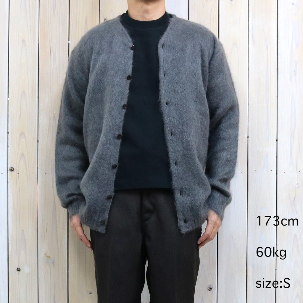 Needles : Mohair Crew Neck Cardigan-Solid (Blue Grey)