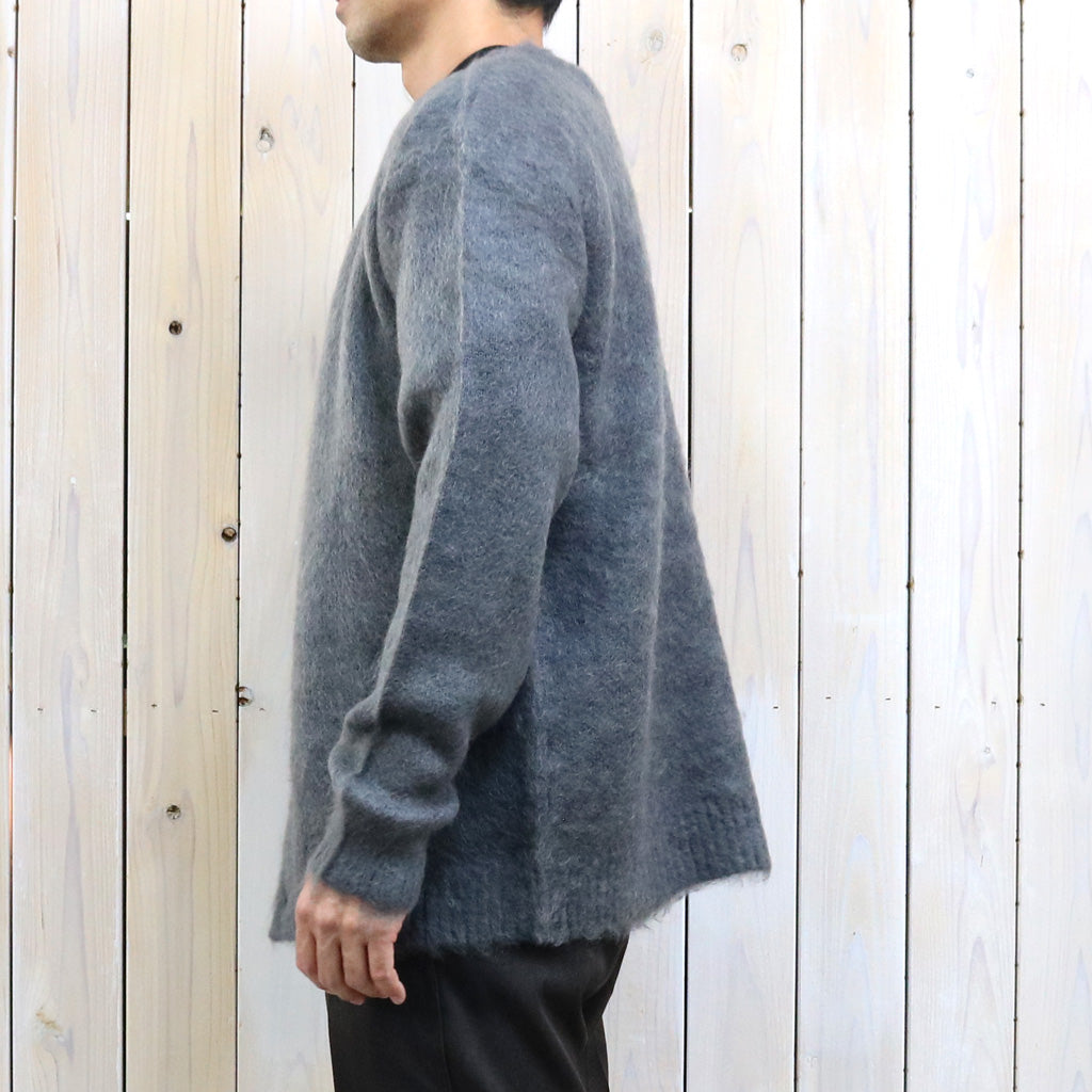 Needles : Mohair Crew Neck Cardigan-Solid (Blue Grey)