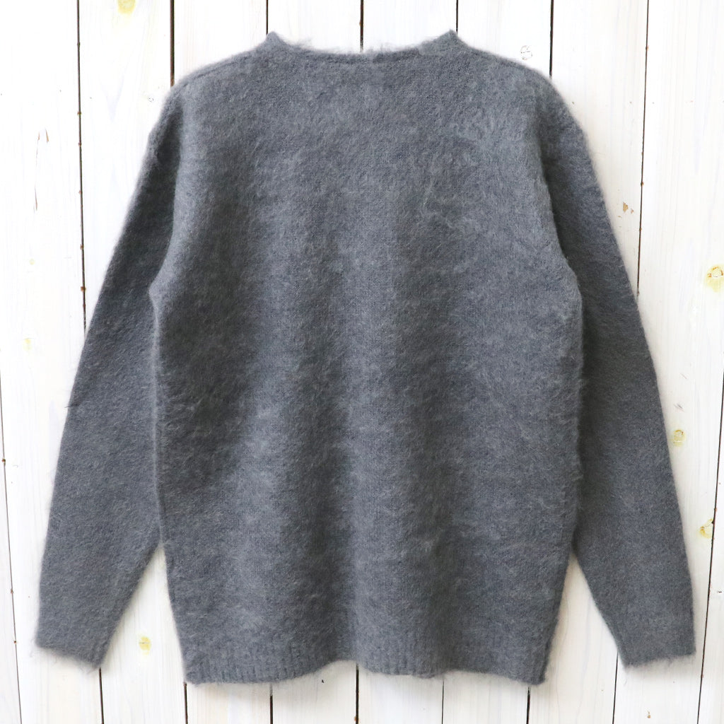 Needles : Mohair Crew Neck Cardigan-Solid (Blue Grey)
