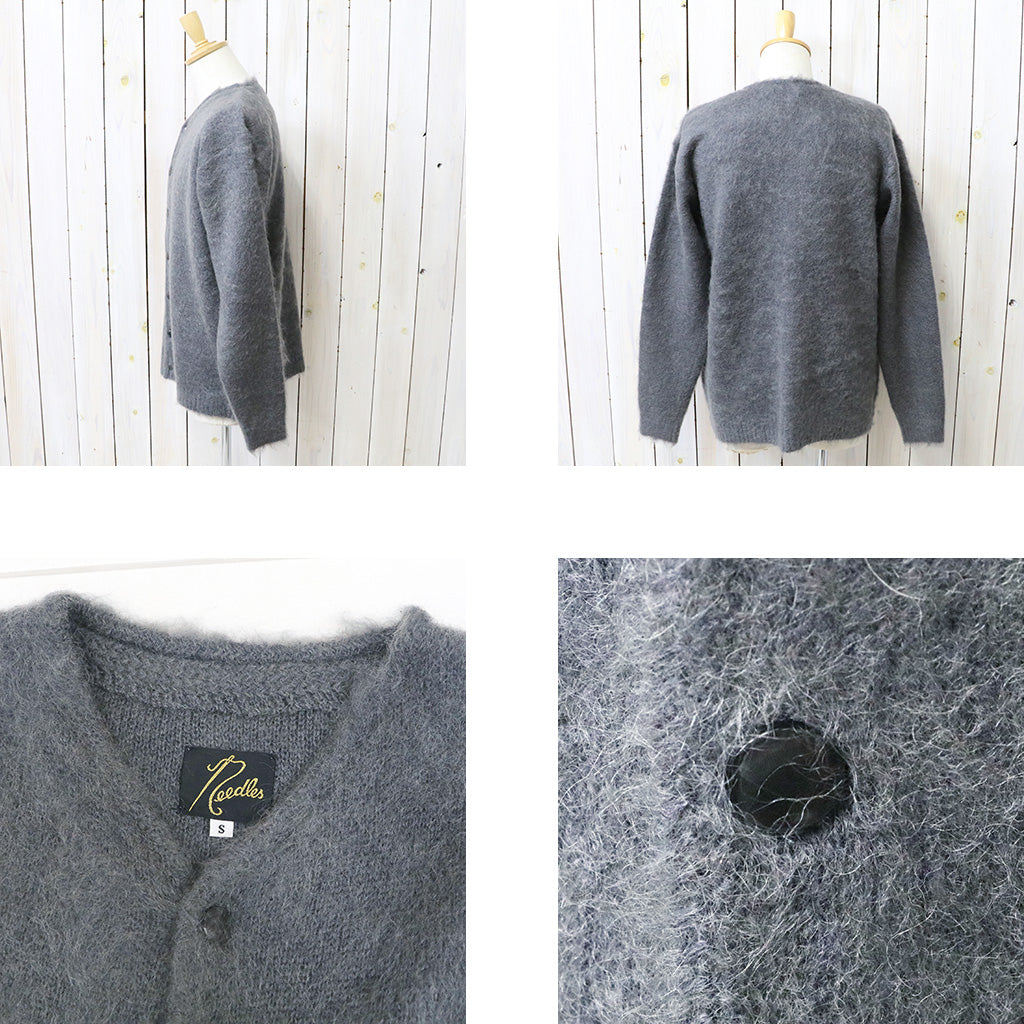 Needles : Mohair Crew Neck Cardigan-Solid (Blue Grey) – Reggieshop