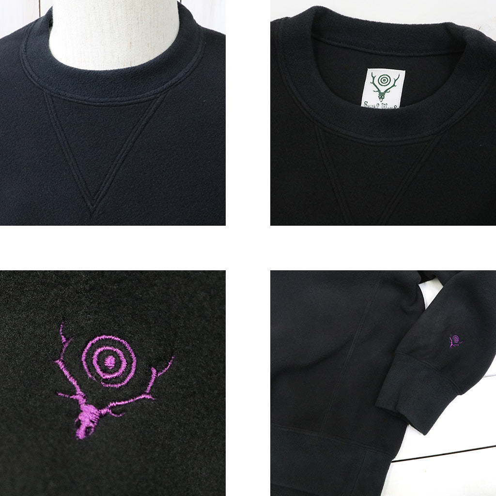 SOUTH2 WEST8 : Emb. Crew Neck Sweat Shirt-Poly Fleece (Black)