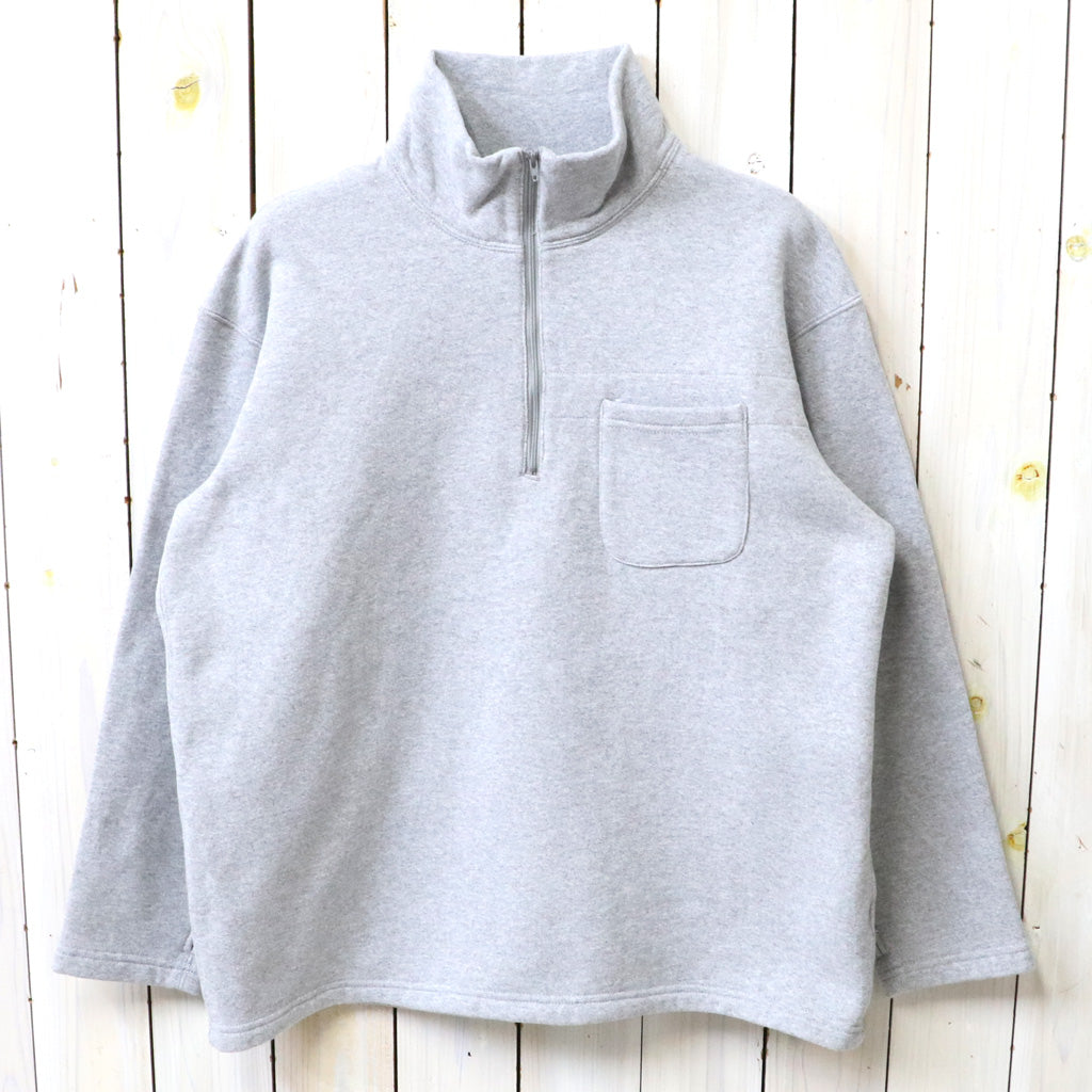 ENGINEERED GARMENTS : Zip Mock Neck-12oz Cotton Fleece (H.Grey)
