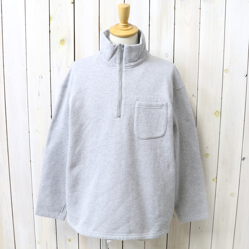 ENGINEERED GARMENTS : Zip Mock Neck-12oz Cotton Fleece (H.Grey)
