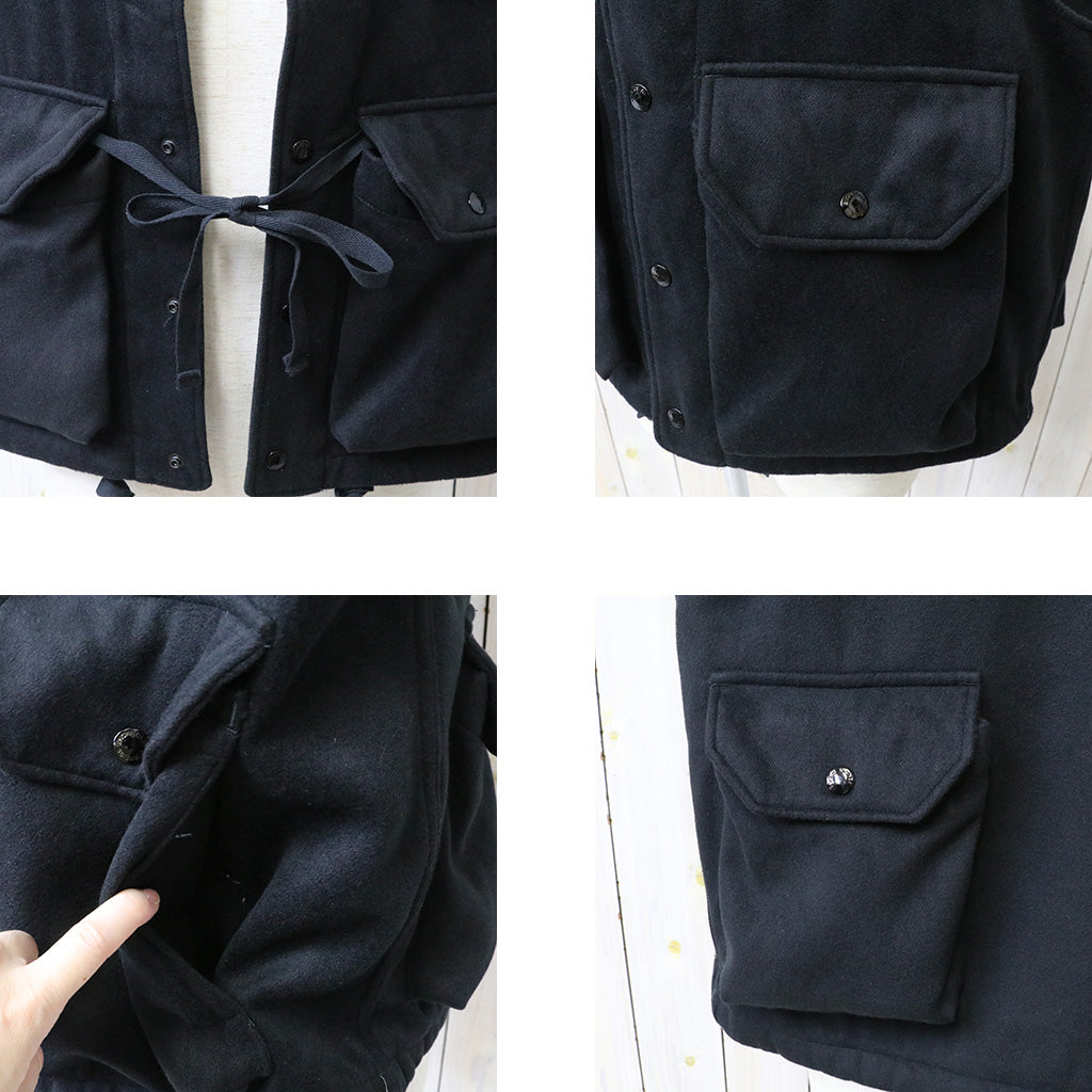ENGINEERED GARMENTS : Field Vest-Polyester Fake Melton (Black)