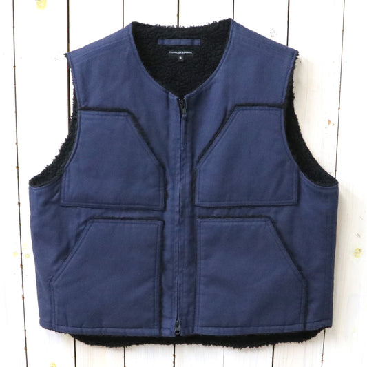 ENGINEERED GARMENTS : Over Vest-10oz Duck Canvas/Black Polyester Shearling