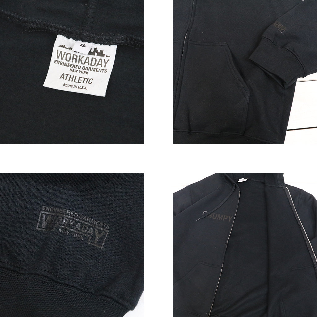 ENGINEERED GARMENTS WORKADAY : Printed Hoodie-Gumpy (Black)
