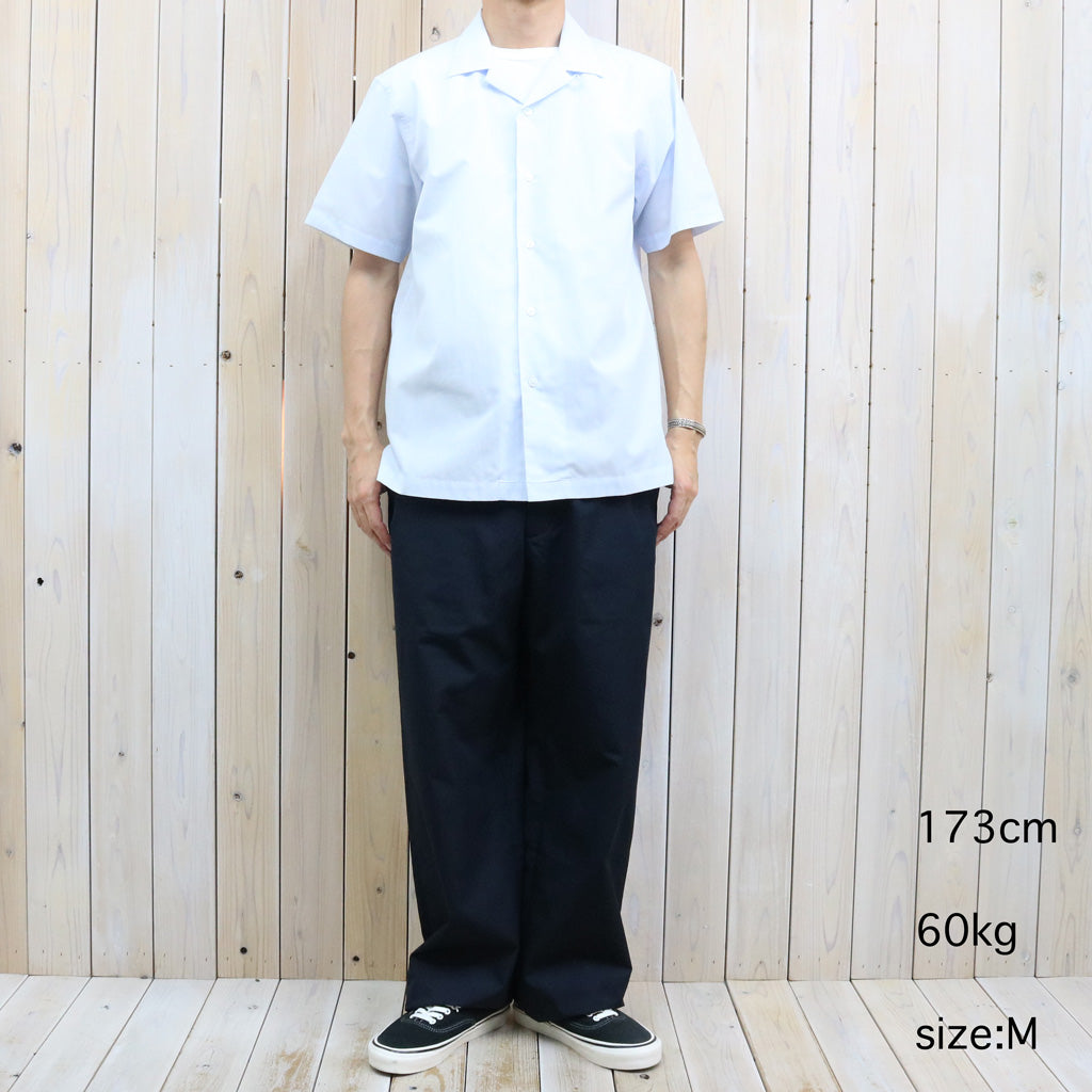 NEUTRALWORKS. : SHORT SLEEVE OPEN COLLAR RAMIE MIXED SHIRT (ブルーストライプ)