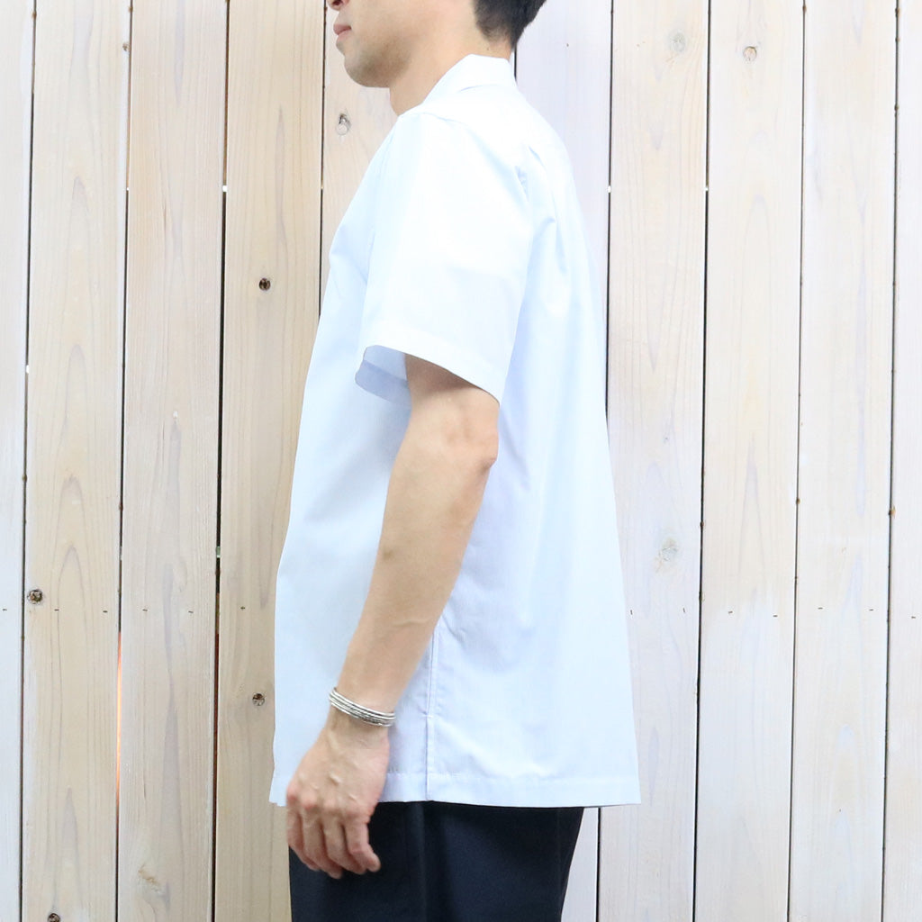 NEUTRALWORKS. : SHORT SLEEVE OPEN COLLAR RAMIE MIXED SHIRT (ブルーストライプ)