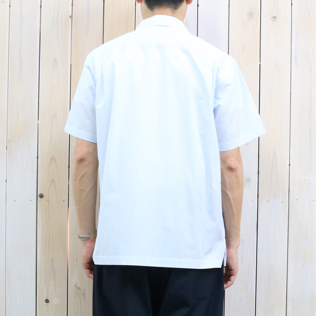 NEUTRALWORKS. : SHORT SLEEVE OPEN COLLAR RAMIE MIXED SHIRT (ブルーストライプ)