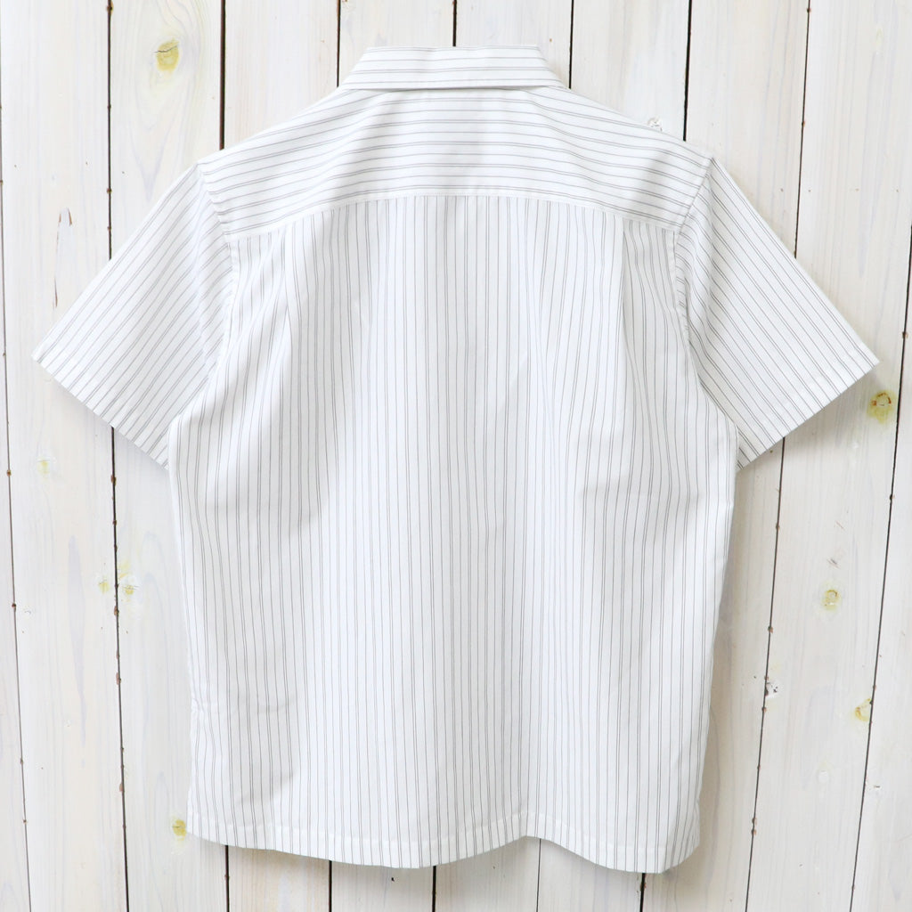 NEUTRALWORKS. : SHORT SLEEVE OPEN COLLAR RAMIE MIXED SHIRT (オフノベルティーストライプ)