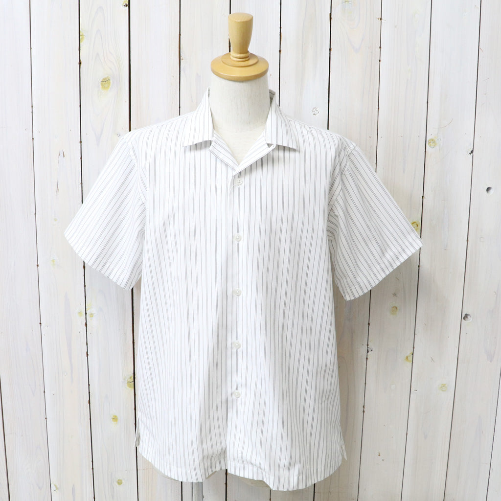 NEUTRALWORKS. : SHORT SLEEVE OPEN COLLAR RAMIE MIXED SHIRT (オフノベルティーストライプ)