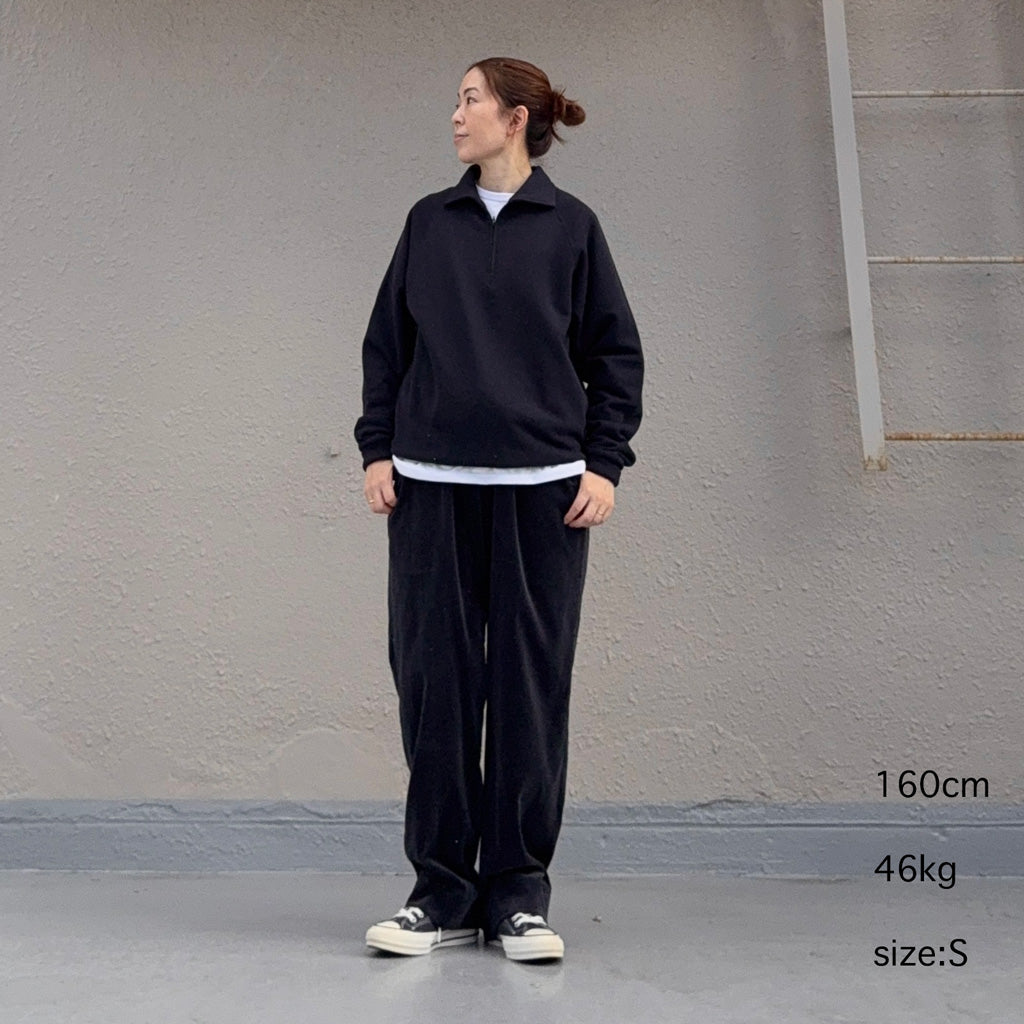 NEUTRALWORKS. : SWEAT HALF ZIP (DARK NAVY)
