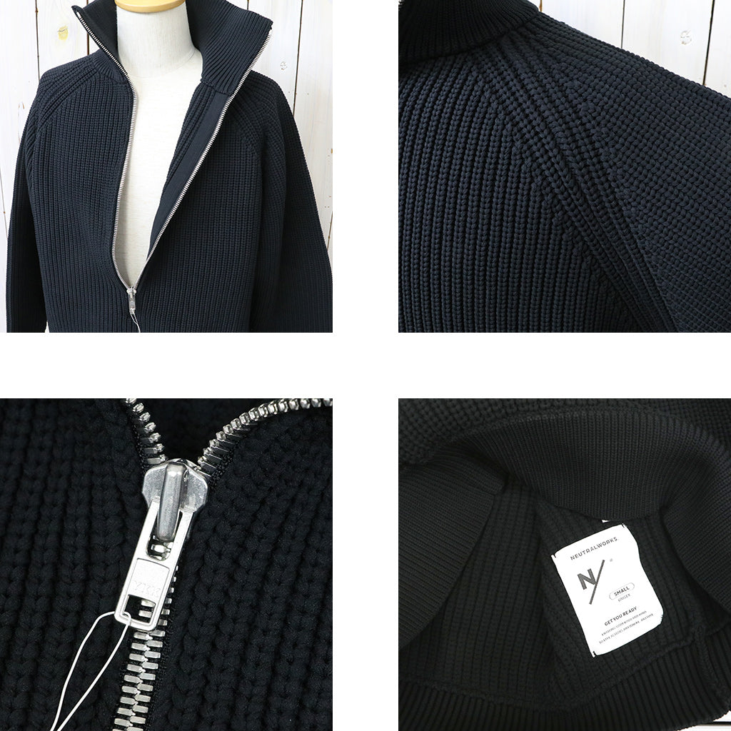NEUTRALWORKS. : CALAMINTHA/LOW GAUGE HALF ZIP (BLACK)