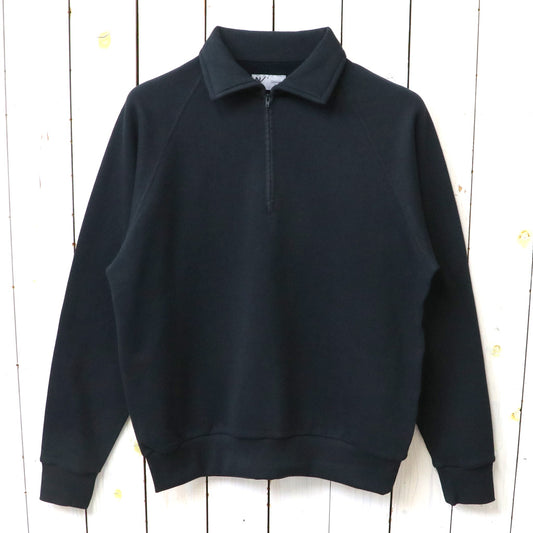 NEUTRALWORKS. : SWEAT HALF ZIP (BLACK)