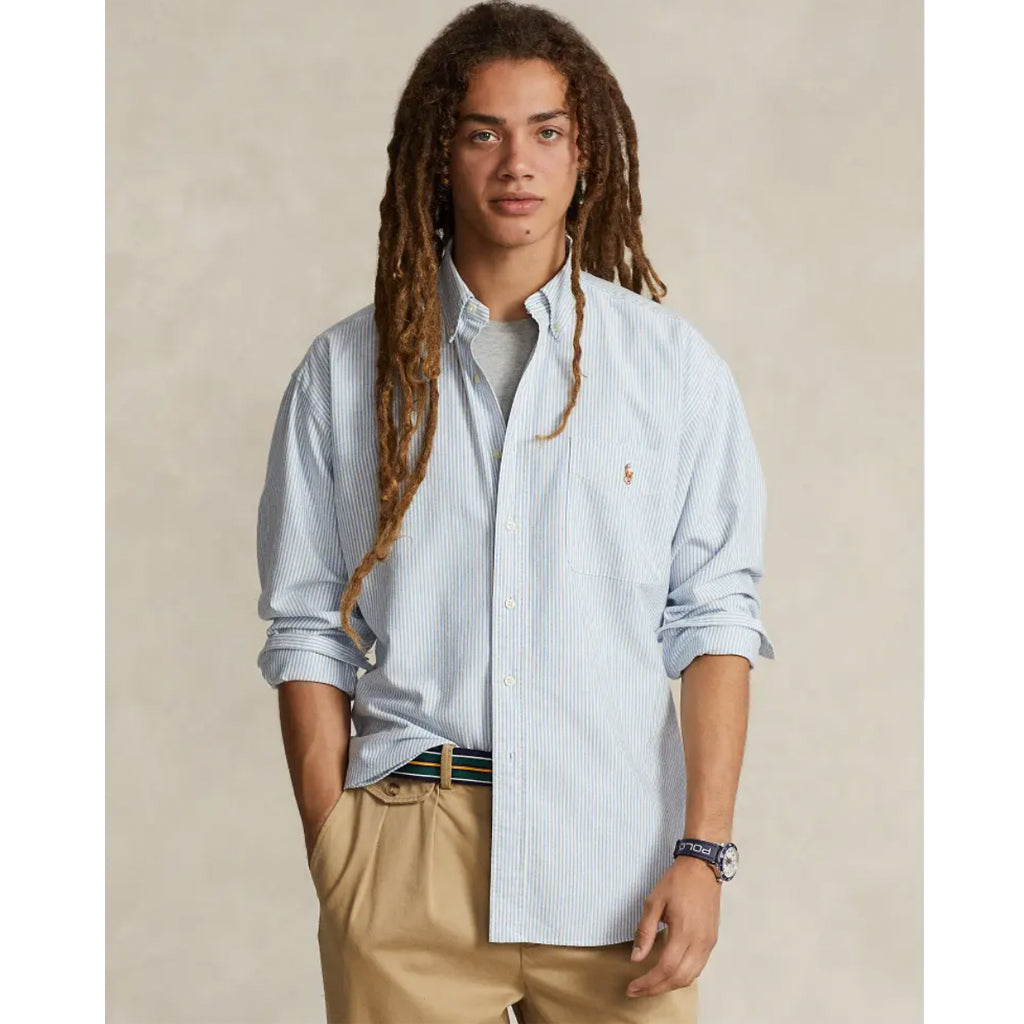 POLO RALPH LAUREN『ビッグフィット オックスフォードシャツ』(BLUE/WHITE)