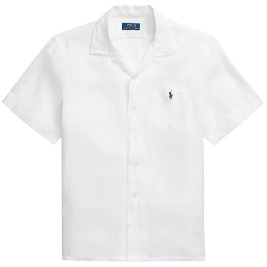 POLO RALPH LAUREN : クラシックフィット リネン キャンプシャツ (WHITE)