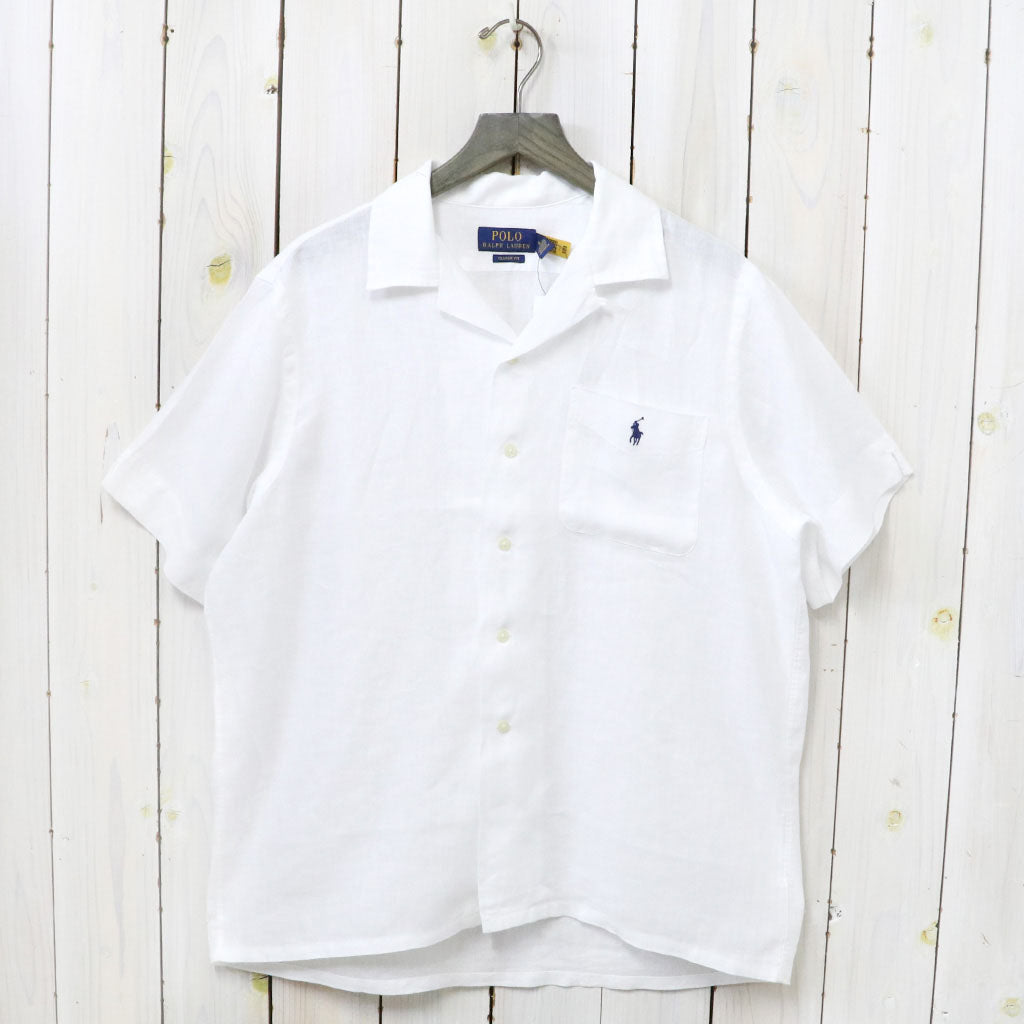 POLO RALPH LAUREN : クラシックフィット リネン キャンプシャツ (WHITE)
