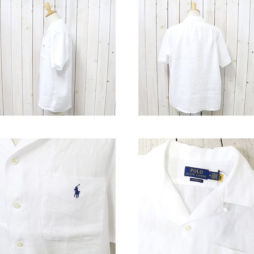 POLO RALPH LAUREN : クラシックフィット リネン キャンプシャツ (WHITE)