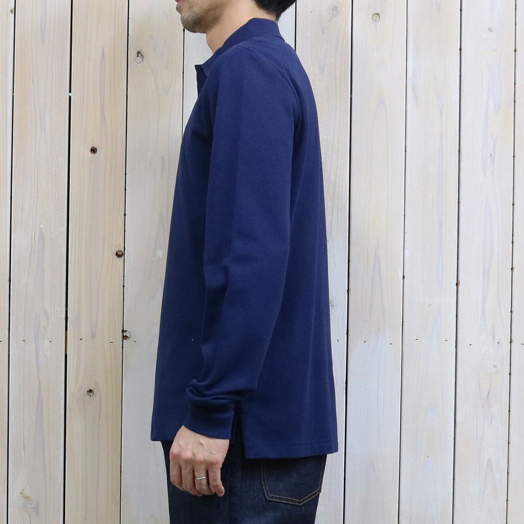 POLO RALPH LAUREN『カスタム スリムフィット メッシュ ロングスリーブ ポロシャツ』(BLUE)